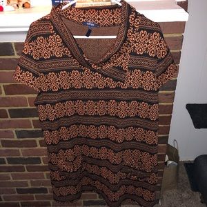 Samya size 20 orange and black mini dress
